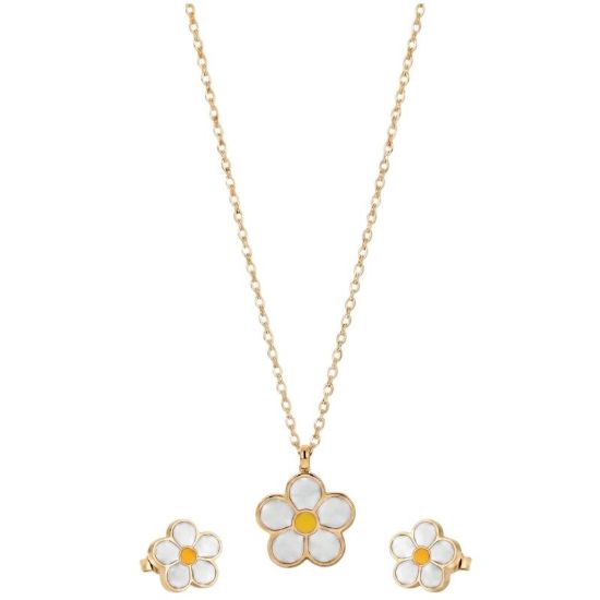 Picture of BLINK PAROURE FLORET Orecchini + Collana Gold  Stainless Steel 304 + Smalto