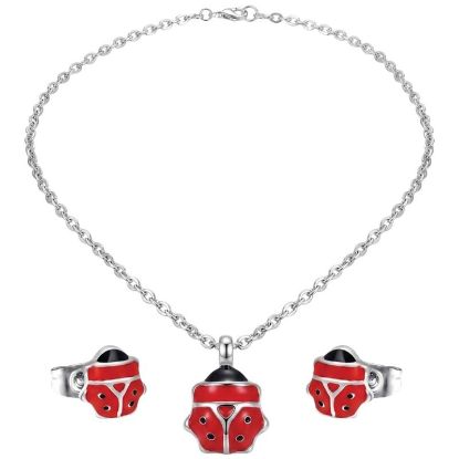 Immagine di BLINK PAROURE LADYBUG Orecchini + Collana SilverStainless Steel 304 + Smalto