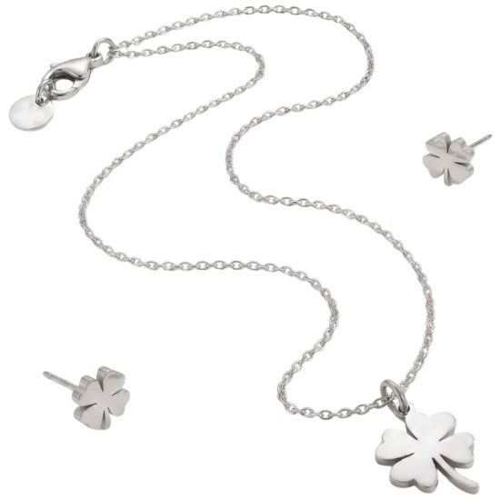 Picture of BLINK PAROURE FOUR LEAF Orecchini + Collana Silver  Stainless Steel 304