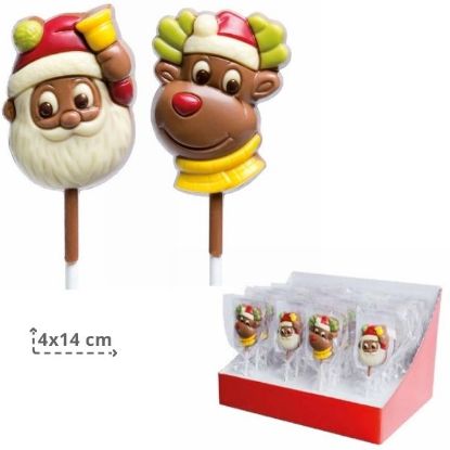 Immagine di ROSSINI LECCA LECCA CIOCO 28pz 30gr BABBO E RENNA NATALE 14x4cm
