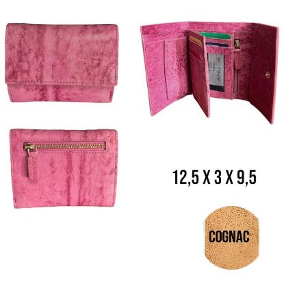 Immagine di PORTAFOGLIO DONNA COGNAC 1pz VERA PELLE