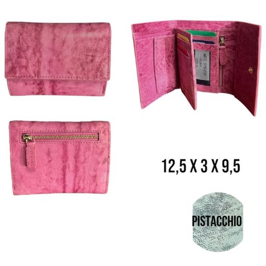 Picture of PORTAFOGLIO DONNA PISTACCHIO 1pz VERA PELLE