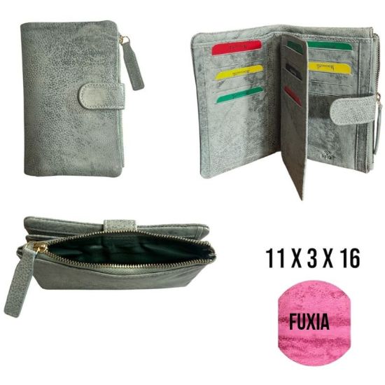 Picture of PORTAFOGLIO DONNA FUXIA 1pz VERA PELLE