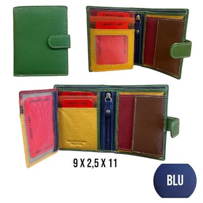 Immagine di PORTAFOGLIO DONNA BLU 1pz VERA PELLE