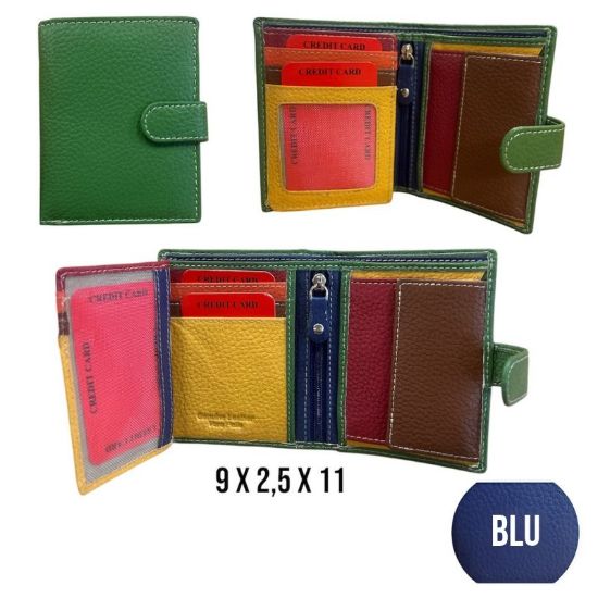 Immagine di PORTAFOGLIO DONNA BLU 1pz VERA PELLE