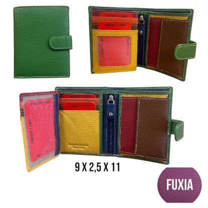 Immagine di PORTAFOGLIO DONNA FUCSIA 1pz VERA PELLE