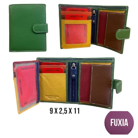 Immagine di PORTAFOGLIO DONNA FUCSIA 1pz VERA PELLE