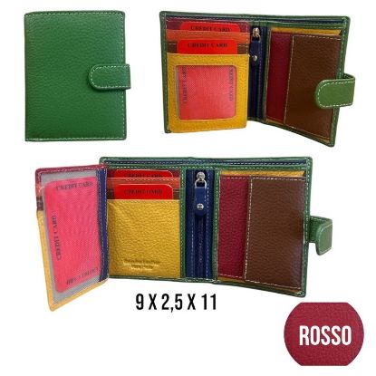 Immagine di PORTAFOGLIO DONNA ROSSO 1pz VERA PELLE