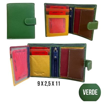 Immagine di PORTAFOGLIO DONNA VERDE 1pz VERA PELLE