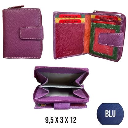 Immagine di PORTAFOGLIO DONNA BLU 1pz VERA PELLE