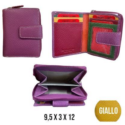 Immagine di PORTAFOGLIO DONNA GIALLO 1pz VERA PELLE