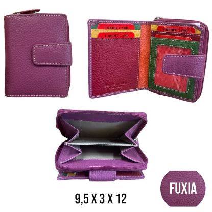 Immagine di PORTAFOGLIO DONNA FUCSIA 1pz VERA PELLE