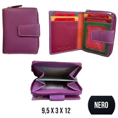 Immagine di PORTAFOGLIO DONNA NERO 1pz VERA PELLE