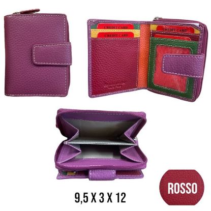 Immagine di PORTAFOGLIO DONNA ROSSO 1pz VERA PELLE