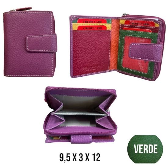 Picture of PORTAFOGLIO DONNA VERDE 1pz VERA PELLE