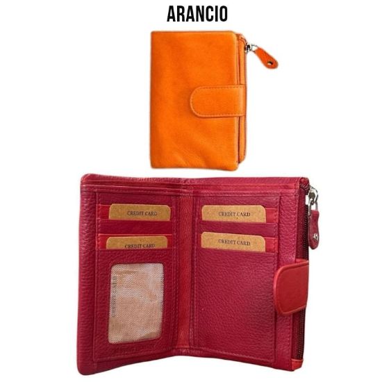Picture of PORTAFOGLIO DONNA ARANCIO 1pz VERA PELLE