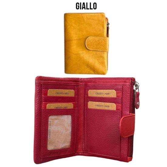 Picture of PORTAFOGLIO DONNA GIALLO 1pz VERA PELLE