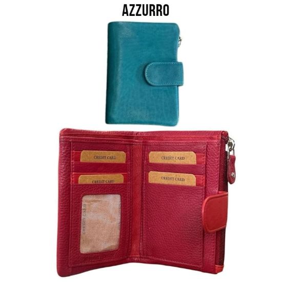 Picture of PORTAFOGLIO DONNA AZZURRO 1pz VERA PELLE