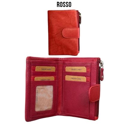 Immagine di PORTAFOGLIO DONNA ROSSO 1pz VERA PELLE