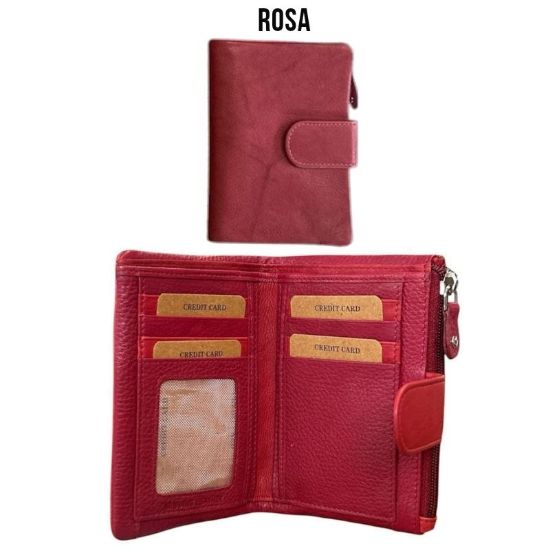 Immagine di PORTAFOGLIO DONNA ROSA 1pz VERA PELLE