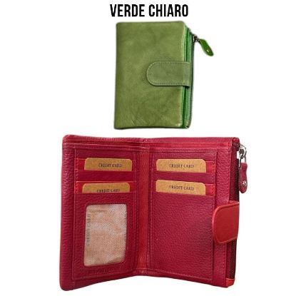Immagine di PORTAFOGLIO DONNA VERDE C 1pz VERA PELLE