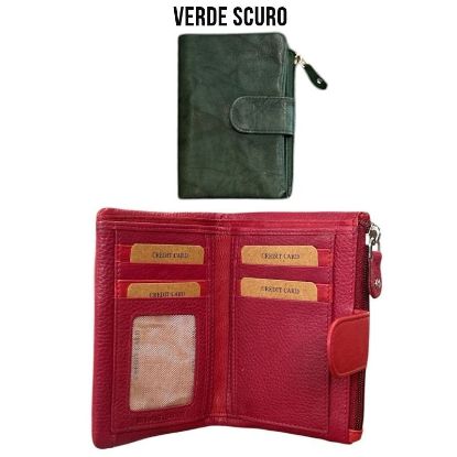 Immagine di PORTAFOGLIO DONNA VERDE S 1pz VERA PELLE