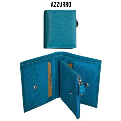 Immagine di PORTAFOGLIO DONNA AZZURRO 1pz VERA PELLE