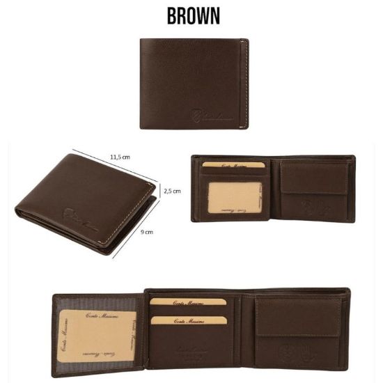 Picture of PORTAFOGLIO UOMO CONTE MASSIMO BROWN 1pz VERA PELLE