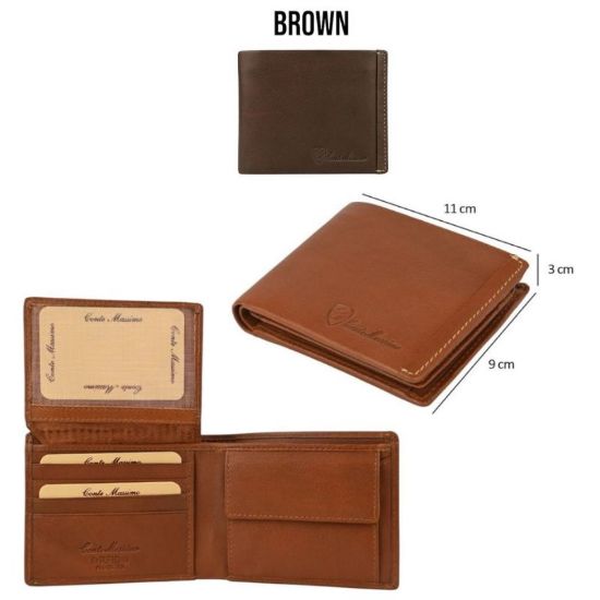 Immagine di PORTAFOGLIO UOMO CONTE MASSIMO BROWN 1pz VERA PELLE