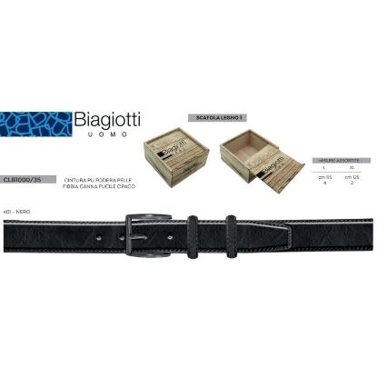 Immagine di CINTURA UOMO BIAGIOTTI H.3,5cm NERO 1pz SCATOLA REGALO