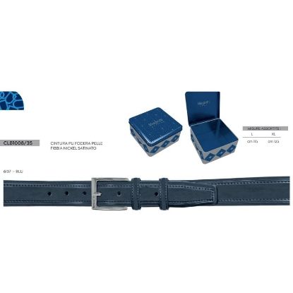 Immagine di CINTURA UOMO BIAGIOTTI H.3,5cm BLU 1pz SCATOLA REGALO