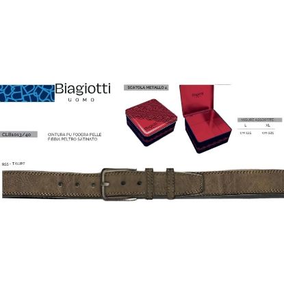 Immagine di CINTURA UOMO BIAGIOTTI H.4cm TAUPE 1pz SCATOLA REGALO