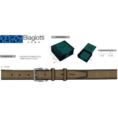Immagine di CINTURA UOMO BIAGIOTTI H.3,5cm TAUPE 1pz SCATOLA REGALO