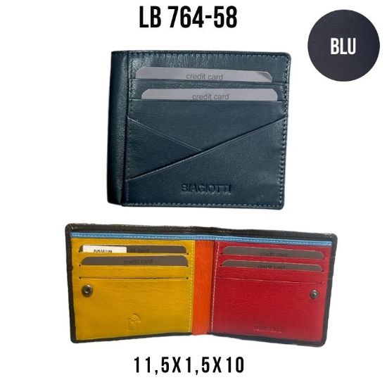 Immagine di PORTAFOGLIO UOMO BIAGIOTTI BLU 1pz VERA PELLE