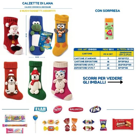 Picture of EMMECI CALZE BEFANA 1pz 150gr 30cm EXPO DA BANCO