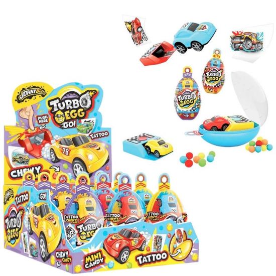 Picture of CARAMELLE TOYS 12pz JOHNY BEE TURBO EGG 18g